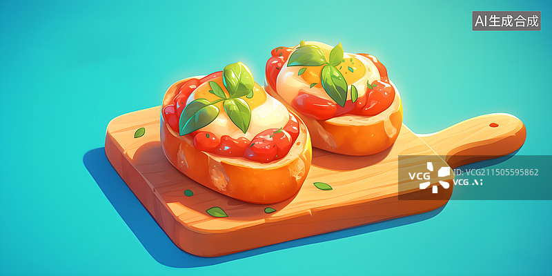 【AI数字艺术】西餐面包插画图片素材