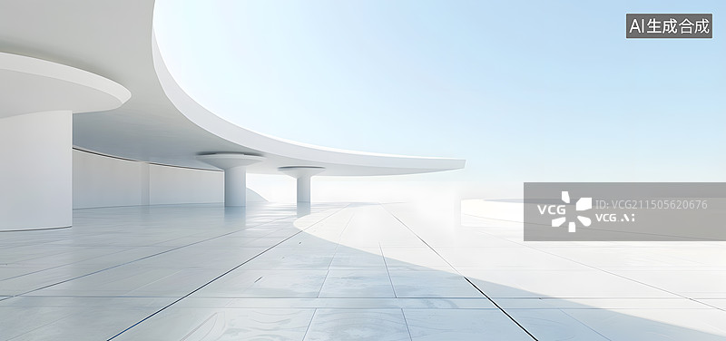 【AI数字艺术】3D现代城市建筑及广场空地背景图图片素材