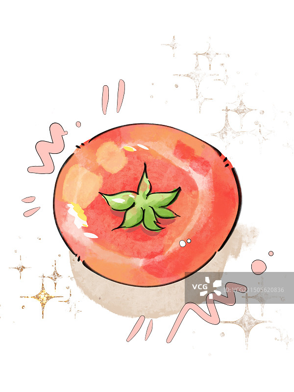 手绘水彩，水果，桃子，苹果，蓝莓，番茄图片素材