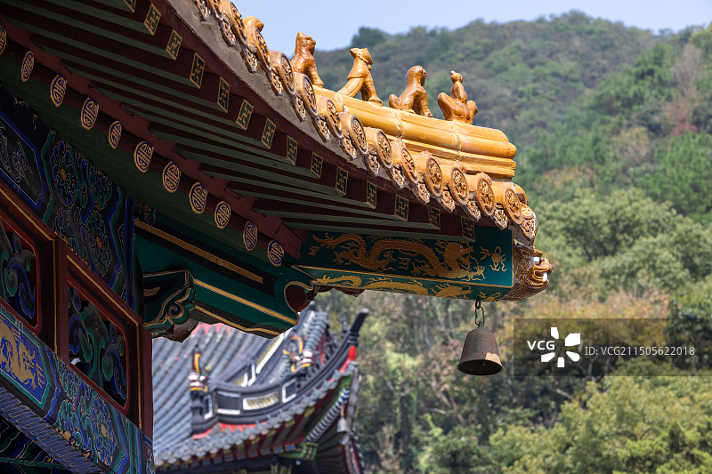 普陀山屋檐图片素材