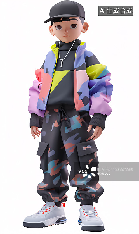 【AI数字艺术】3D时尚潮流帅气男孩图片素材