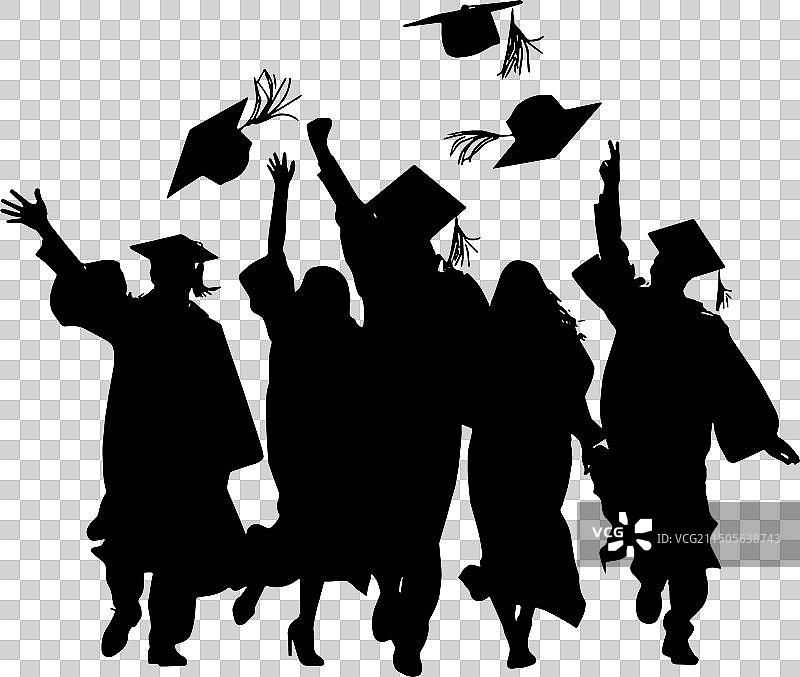 毕业剪影图片素材