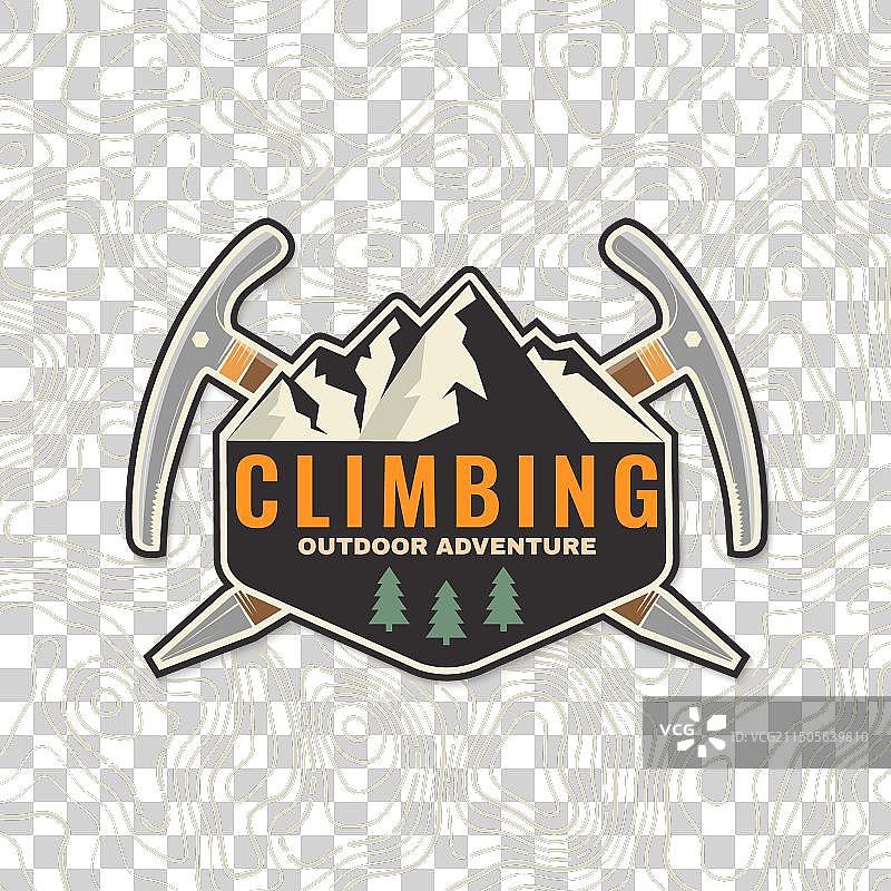 衬衫攀岩徽章贴纸概念图片素材