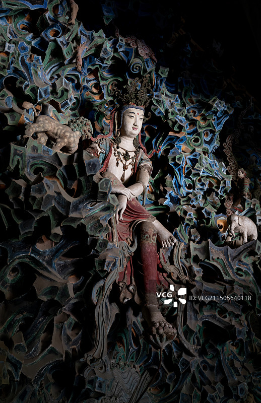 正定隆兴寺摩尼殿倒坐观音图片素材