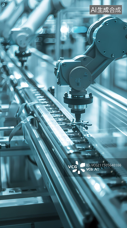 【AI数字艺术】工业自动化生产线图片素材