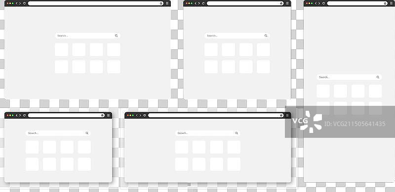 带有标签工具栏的空白网页浏览器窗口图片素材
