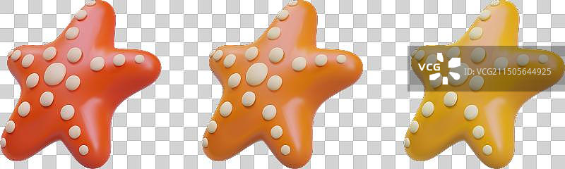 红色、橙色和黄色海星组合图片素材