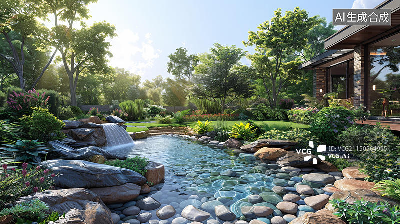 【AI数字艺术】自然景观园林设计图片素材