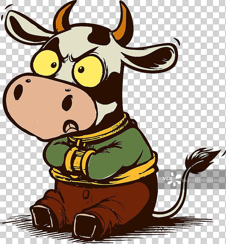 穿着紧身衣的愤怒可爱卡通形象图片素材