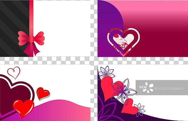 情人节明信片套装图片素材