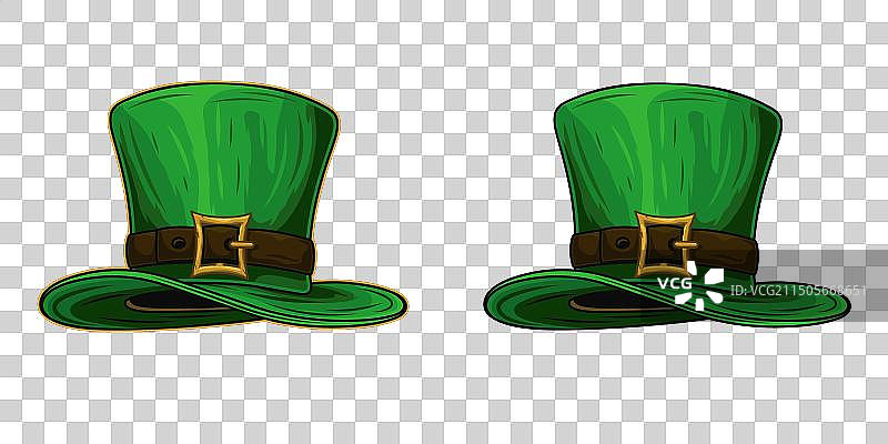 戴着金色带扣高帽的妖精图片素材