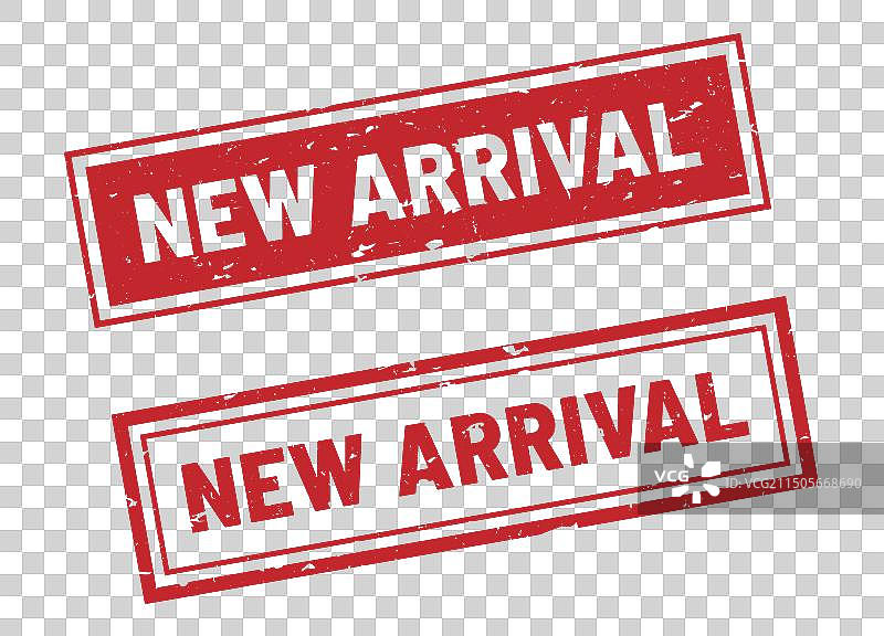 新品上市图章红色矩形复古风格标志图片素材