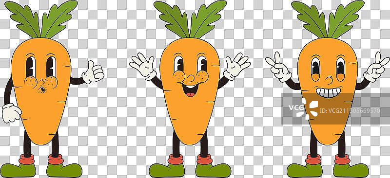 卡通时髦胡萝卜角色合集图片素材