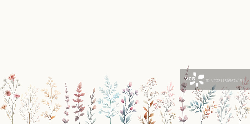 带有野花框架的婚礼卡片设计图片素材