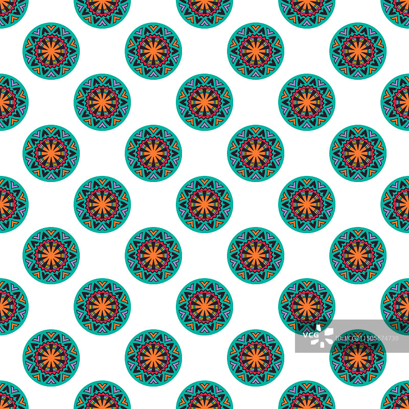 无缝花卉曼陀罗图案图片素材