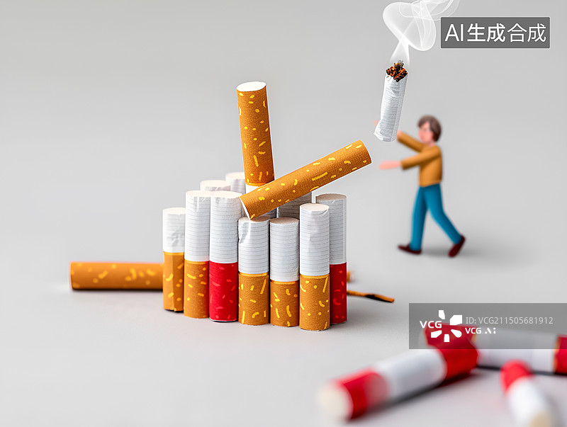 【AI数字艺术】禁烟插画海报图片素材