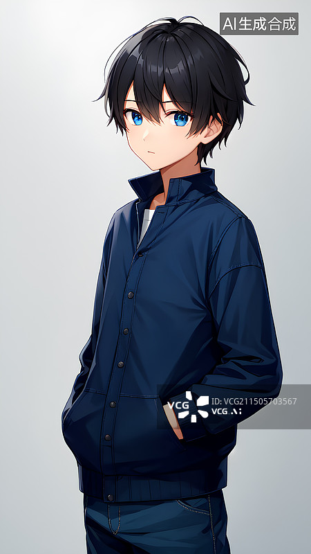 【AI数字艺术】男生女生头像，短发，简约背景。图片素材