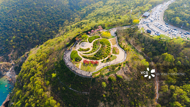大连海之韵公园旭日广场航拍视角图片素材