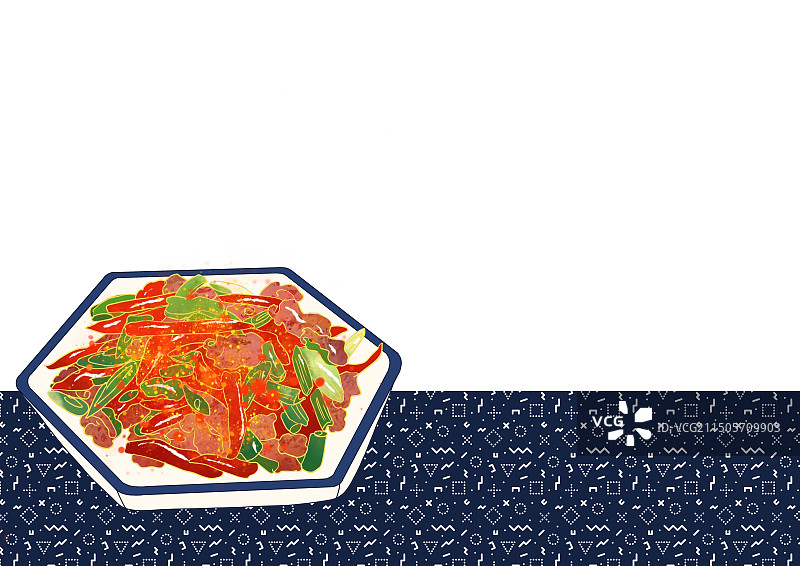湖北省特色美食小吃插画荆门小炒图片素材