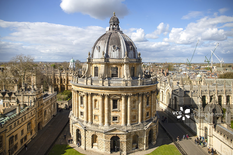 英国牛津圣母玛利亚教堂高视角全景图片素材