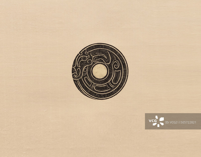 龙纹玉系璧拓片 西周 上海博物馆图片素材