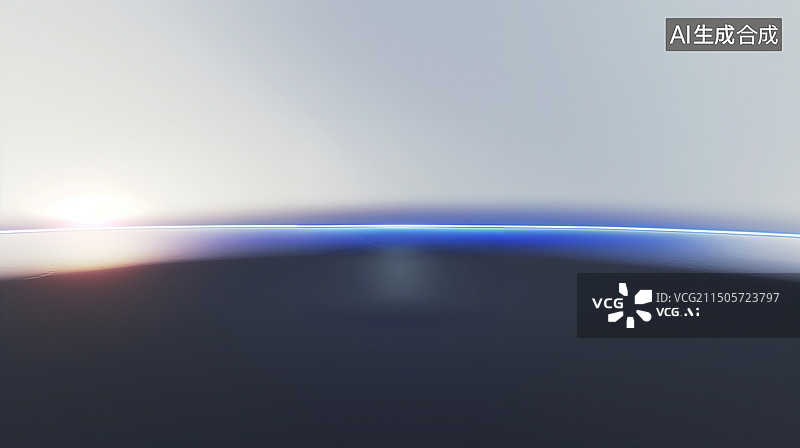 【AI数字艺术】极简发光蓝色直线灯带背景图片素材