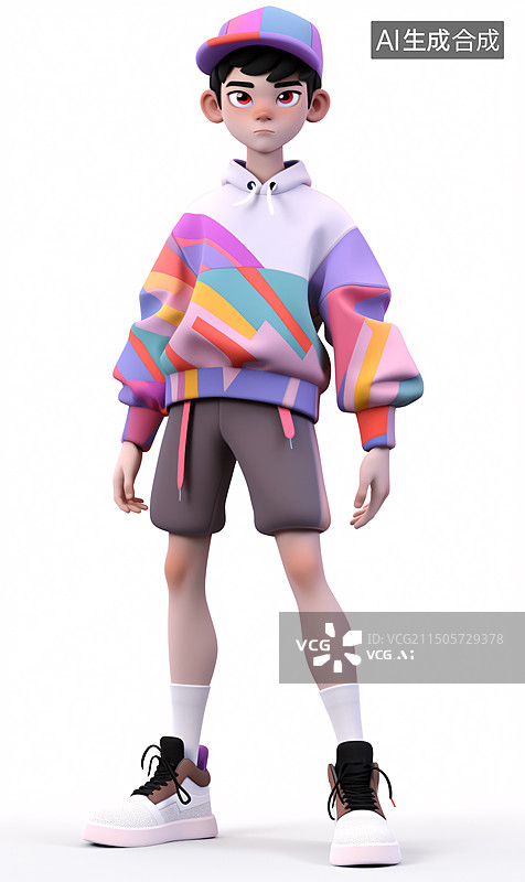 【AI数字艺术】3D时尚潮流帅气男孩图片素材