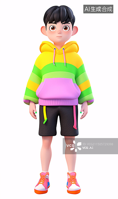 【AI数字艺术】3D时尚潮流帅气男孩图片素材