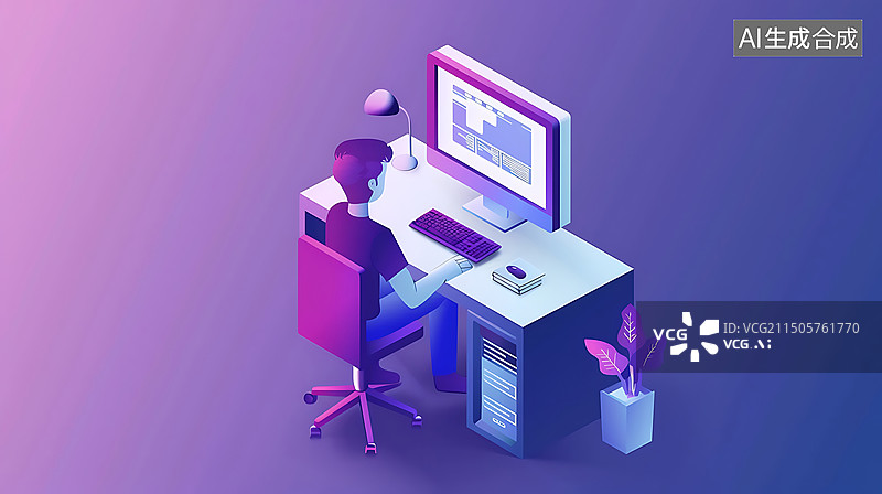 【AI数字艺术】扁平风商务图标背景图片素材