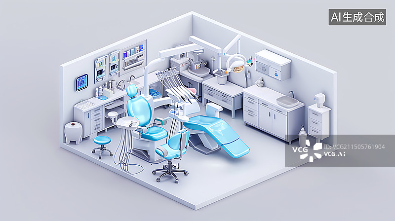 【AI数字艺术】口腔卫生健康牙科场景海报图片素材