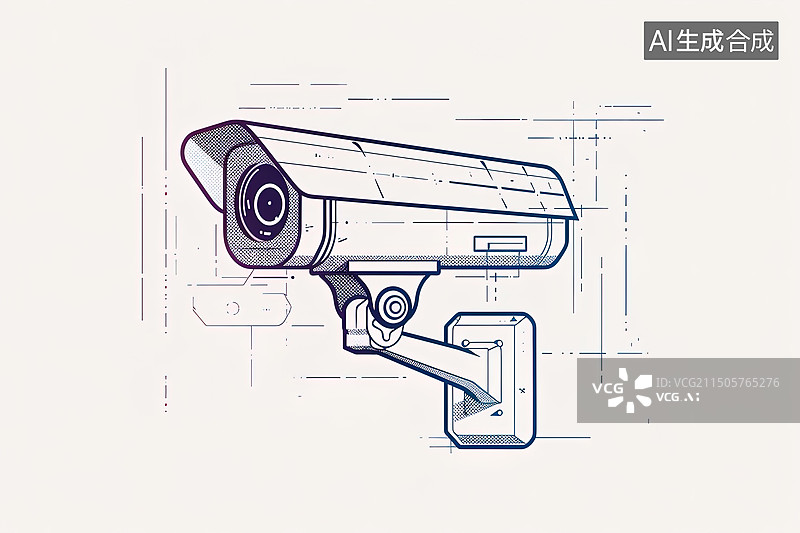 【AI数字艺术】监控摄像头设计元素图片素材
