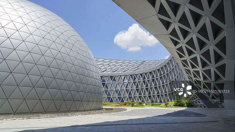 科技馆建筑一角钢结构图片素材