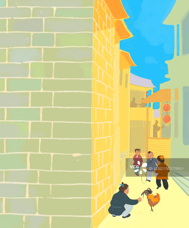 滚铁环图片素材