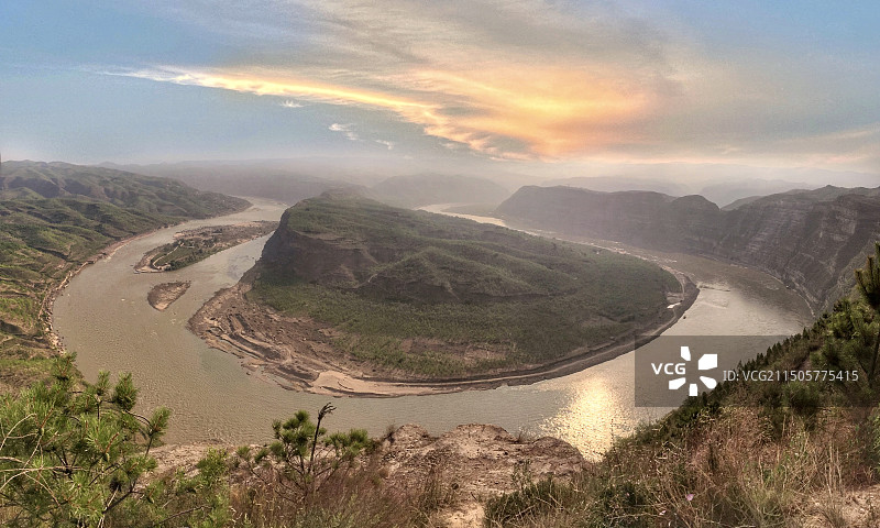 黄河乾坤湾晨曦图片素材