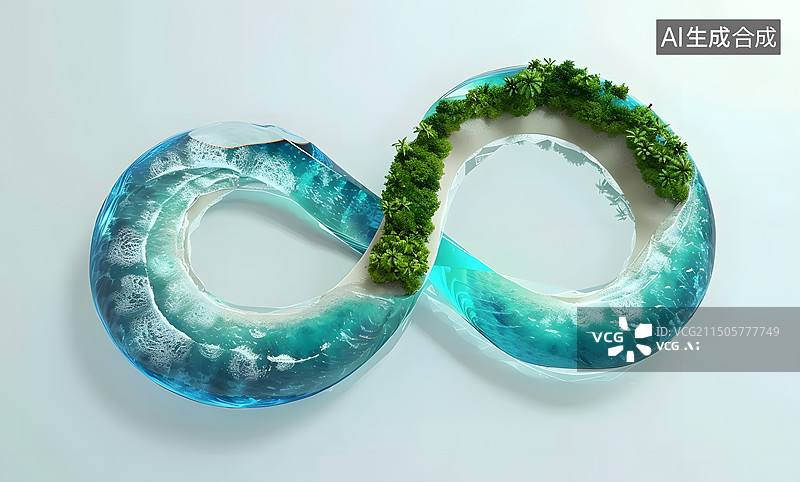 【AI数字艺术】生态环境无限符号创意合成场景图片素材
