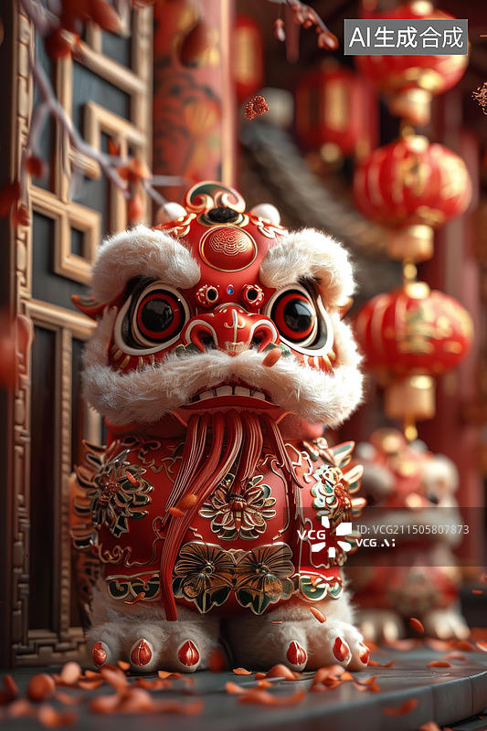 【AI数字艺术】舞狮的AI图片图片素材