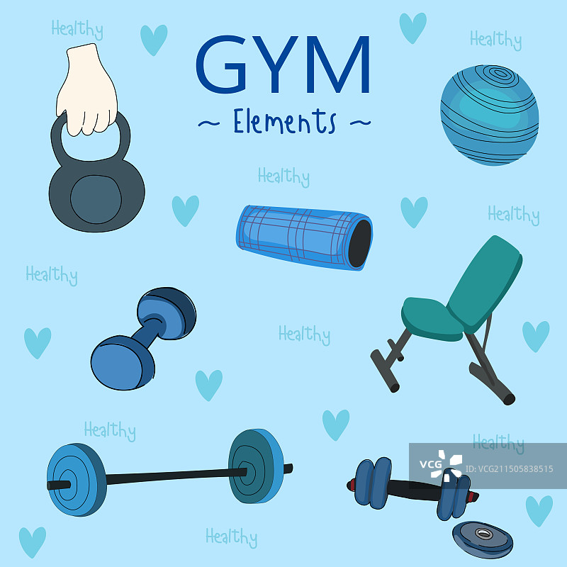 彩色健身器材图片素材