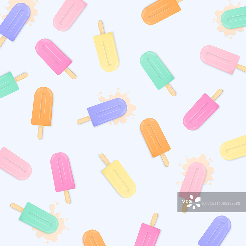 白色背景上的淡色冰淇淋图案图片素材