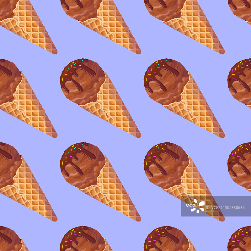 华夫饼筒巧克力冰淇淋配料图片素材