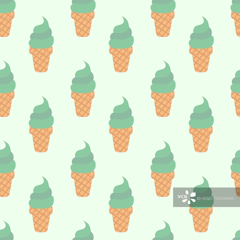 开心果华夫饼冰淇淋无缝图案图片素材