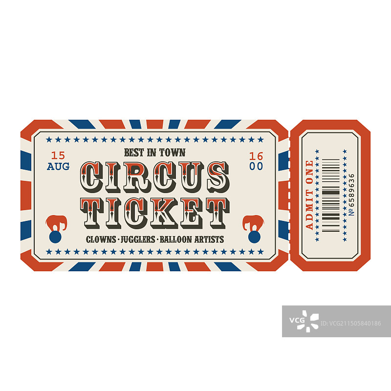 复古马戏团门票模板图片素材