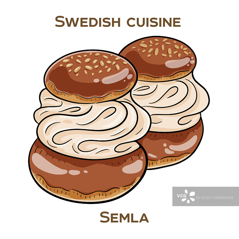 奶油豆蔻包：瑞典传统甜面包图片素材