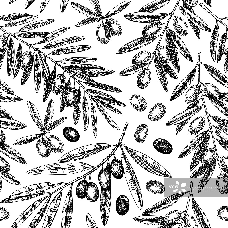 橄榄无缝图案背景图片素材