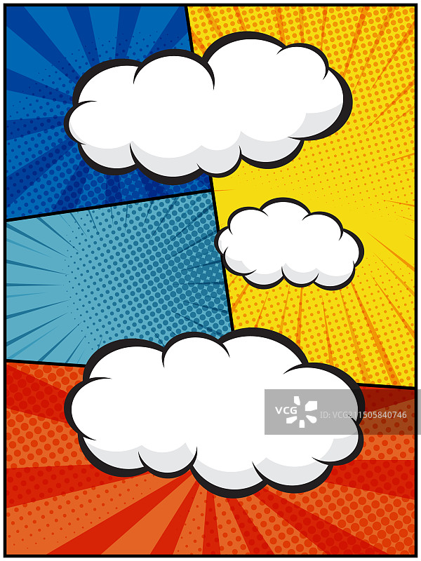 彩色漫画书波普艺术卡通竖版图片素材