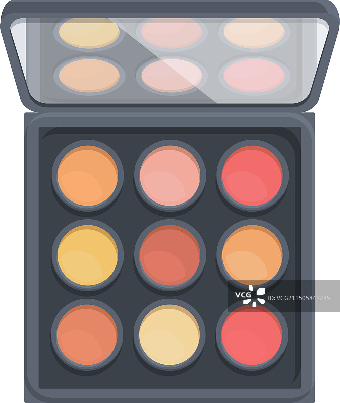 展示彩色化妆品的打开的化妆调色板图片素材