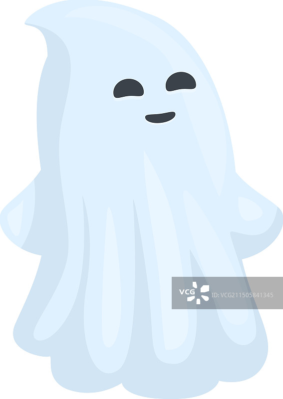 友善微笑漂浮的可爱幽灵图片素材