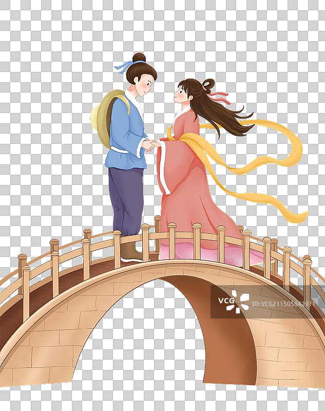 七夕牛郎织女鹊桥图片素材