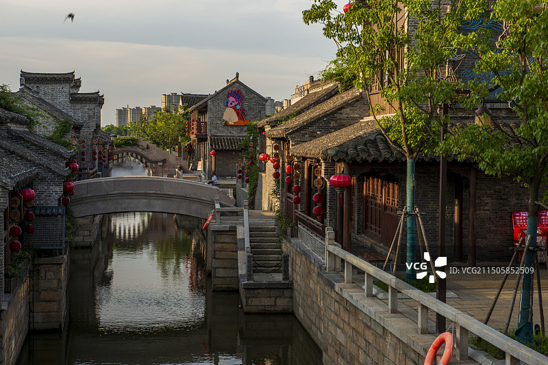 江苏盐城：伍佑珠溪古镇风光图片素材