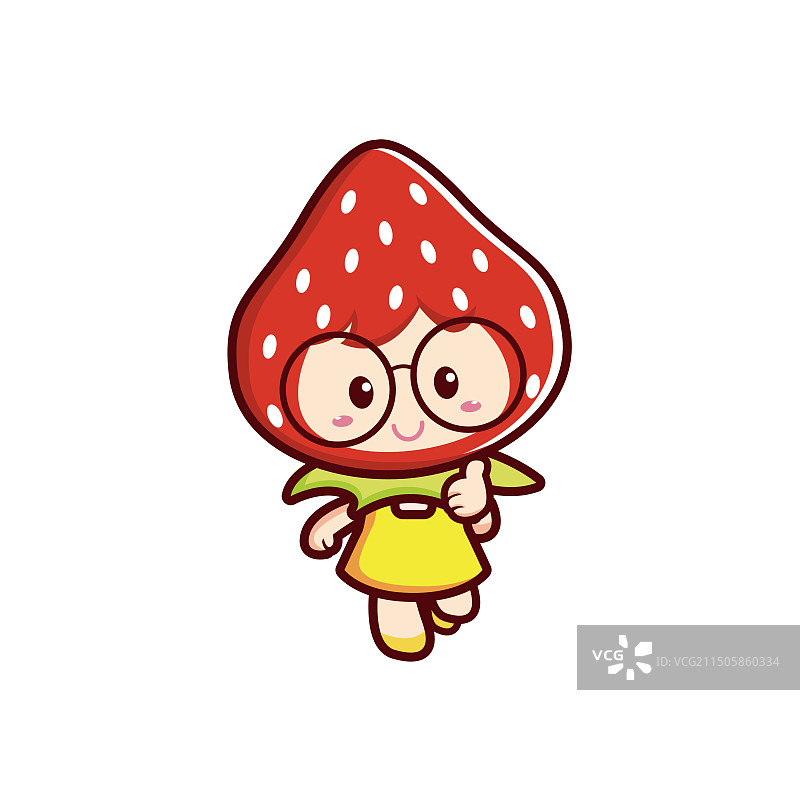 草莓插画 草莓精灵 大拇指图片素材