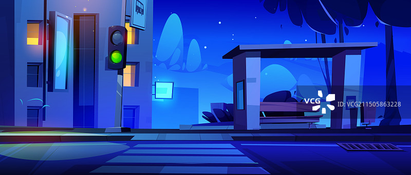 城市街道夜晚人行道图片素材